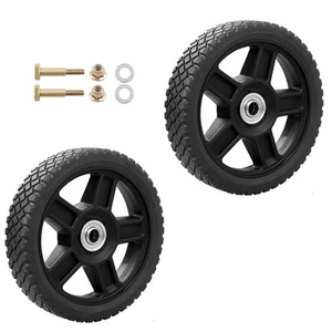 2x 7" Push Lawn Mower Plastic Wheels Fit Craftsman Mower Generator Garden Tiller - Picture 1 of 7