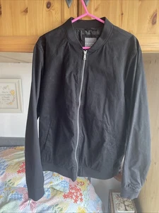 MENS PRIMARK BOMBER STYLE BLACK ZIP JACKET SIZE XL - Picture 1 of 3