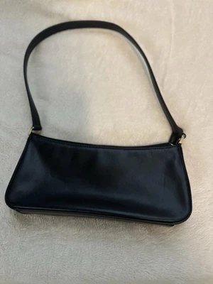 Giani Bernini Black Leather Clutch purse w/ strap VINTAGE - Image 1 of 4
