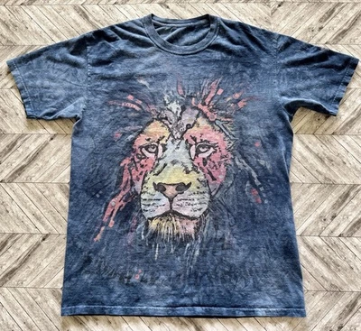 Camiseta De Colección Rainforest Café Para Hombre Mediana Azul Exterior León Gráfico Elastizada Y2K Foto 1 de 4