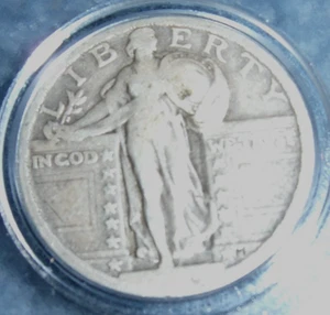 1924 P CIRCULATED SILVER U.S. STANDING LIBERTY QUARTER - Picture 1 of 6