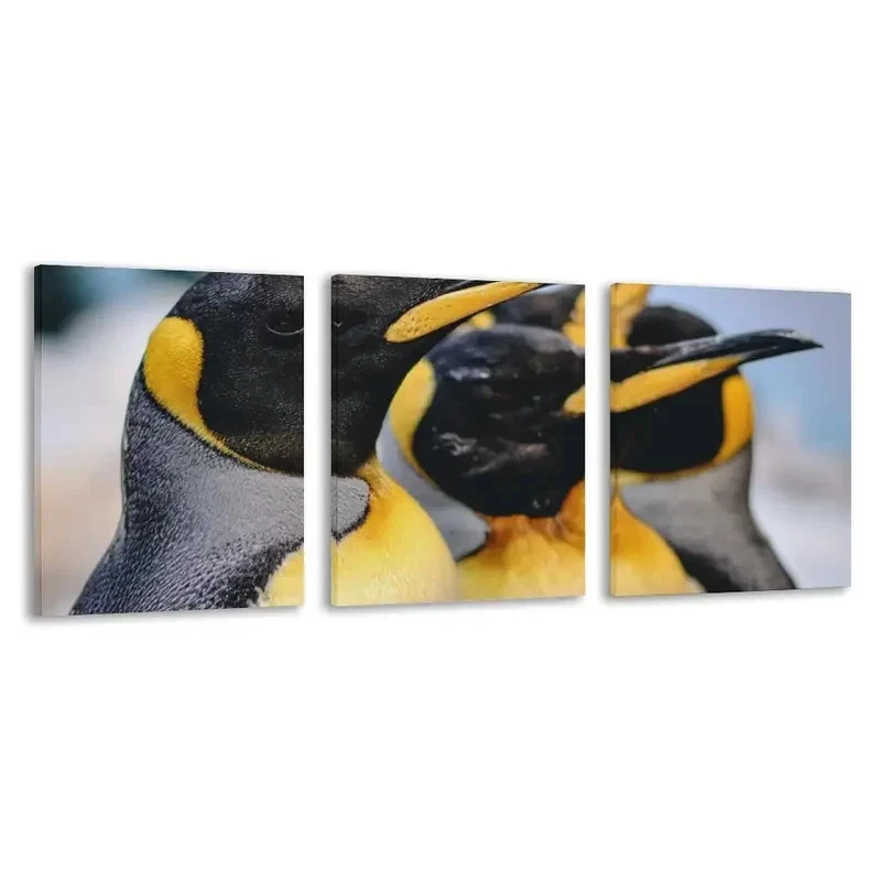 3pcs Three Penguins Minimalist Design Wall Art Canvas  Unframed/Framed - Image 1 of 4