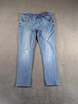 Guess Jeans Men 33X30 Blue Denim Medium Rise Tapered Slim Halsted Fit Distressed - Image 1 of 4