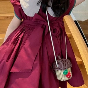 Mini borsa in paglia intrecciata tracolla bambino ragazza borse a tracolla per donna - Foto 1 di 12