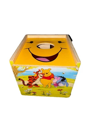 Winnie The Pooh Wooden Shape Sorting Cube ~ Well Loved  ~ Melissa And Doug PICS - Image 1 of 4
