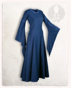 Vestido Mytholon Lenora algodón azul XL Larp recreación medieval #15121 - Imagen 1 de 2