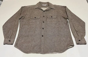VTG Five Brother Herringbone Work Shirt Men’s Large 16-16.5 Flannel USA Made - Picture 1 of 11