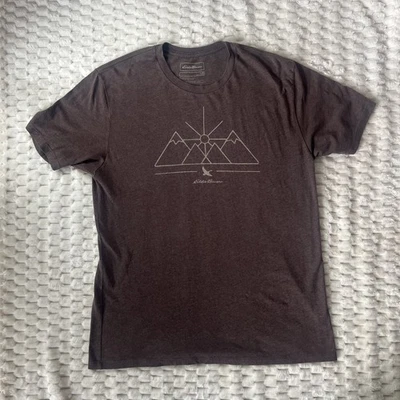Camiseta Eddie Bauer Para Hombre M Marrón Montañas Sun Outfitter XL Foto 1 de 4