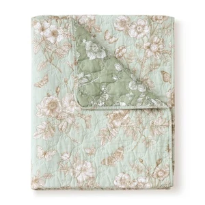 Greenland Home Olivia Reversible Butterfly Garden Quilted Cotton Throw Blanke... - Picture 1 of 7