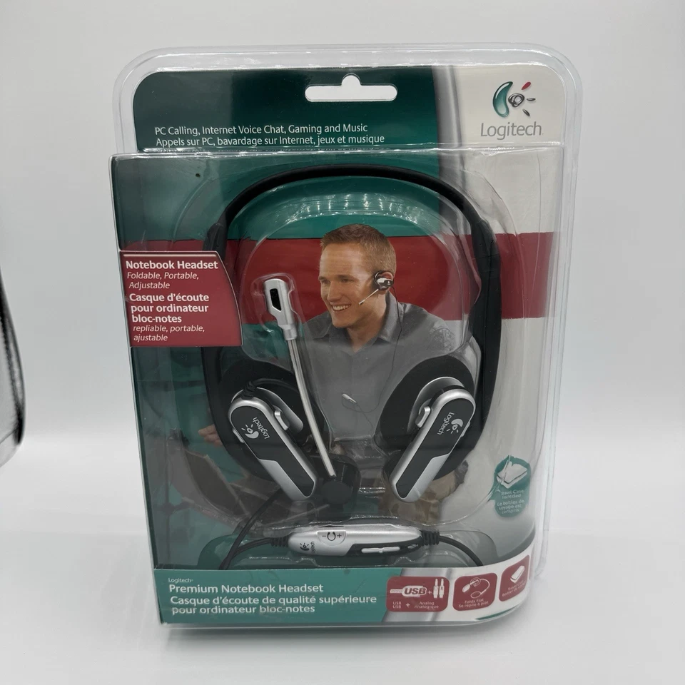 Logitech Premium Notebook Silver/Black Neckband Headset - Image 1 of 4