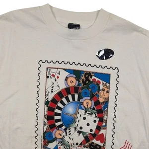 Vintage Las Vegas Nevada 1999 Casino Gambling Roulette Diamond Dust XL Shirt - Bild 1 von 9