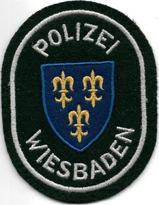 Polizei HESSEN '60er Stadtpolizei WIESBADEN Abzeichen Patch StaPo Landeshauptst. - Bild 1 von 3