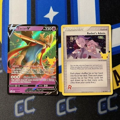 Zacian V - #016/025 -Pokemon Celebrations Ultra Rare Holo & Professors Admin Lot - Image 1 of 2