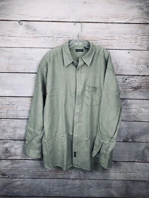 GH Bass Soft Button Down Long Sleeve Shirt Men's XL Gray/ Olive Tweed - Image 1 of 4