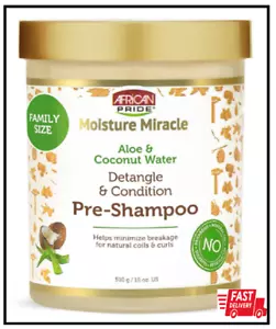 African Pride Moisture Miracle Aloe & Coconut Water Pre-Shampoo - Helps Minimize - Picture 1 of 3