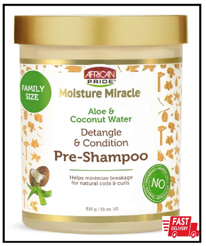 African Pride Moisture Miracle Aloe & Coconut Water Pre-Shampoo - Helps Minimize - Image 1 of 3