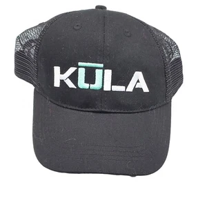 Kula Mens Trucker Hat Black Adjustable Snapback Embroidered Logo One Size - Picture 1 of 10