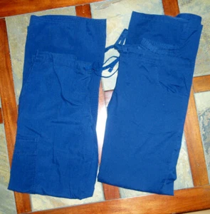 Lot 2 SCRUBSTAR SB Scrubs Navy Blue Elastic Waist Pants XS Ladies Women GUC - Picture 1 of 5