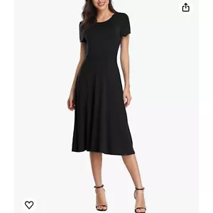 NWT Urban CoCo Short Sleeve High Waist Flared Midi Casual Summer Dress Size Smal - Picture 1 of 13