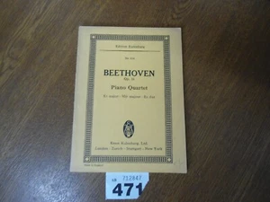 No.114 BEETHOVEN Piano Quartet Op.16 E Major - Edition EULENBURG Orchestra Score - Picture 1 of 14