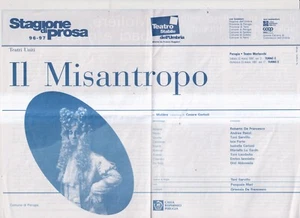 Il misantropo - stagione di prosa 96-97 - teatro morlacchi (brochure) - Imagen 1 de 1