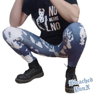 leggins estilo bleached lejiados Punk Skingirl Oi! Punkgirl Punkrock desteñidos - Imagen 1 de 11