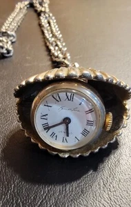 Collar de reloj vintage raro Kenneth Lane funciona 1,5 pulgadas, 17 joyas marcadas - Imagen 1 de 10
