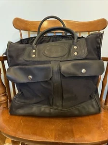 JW Hulme Canvas And Leather Tote Black Made In USA - Picture 1 of 21