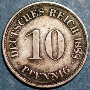 Germany Empire 10 Pfennig 1888 D KM# 4 - Picture 1 of 2