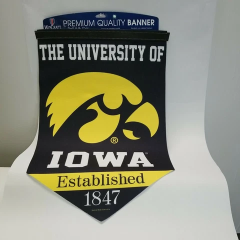 UNIVERSITY OF IOWA HAWKEYES Est.1847 NCAA Team Premium WALL BANNER Roll and Go Cover