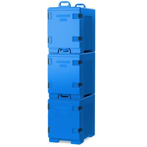 3 Pack End-Loading Insulated Food Pan Carrier Hot & Cold 5 Food Pan Capacity - Picture 1 of 9