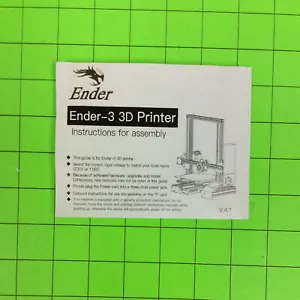 Creality ENDER-3 (Original) 3D Printer Assembly Instruction Book Part - Picture 1 of 4