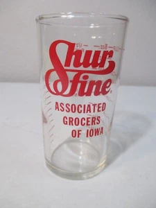 Vintage Shur Fine Associated Grocers of Iowa Advertising Measuring Glass - Bild 1 von 3