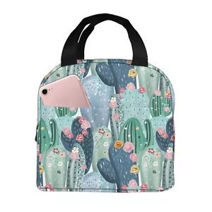 Cactus Lunch Bag Insulated Lunch Box Reusable Cooler Thermal Meal Tote For Kids - Picture 1 of 8