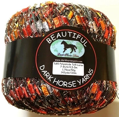 Hermosa cinta de metal Flame Glitz escalera hilo caballo oscuro #B105 rojo naranja blanco Foto 1 de 4