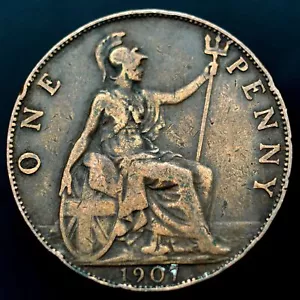 Moneda de 1 centavo Gran Bretaña 1907 (alto nivel del mar), km794,2 - Bonita moneda 🇬🇧 - Imagen 1 de 2