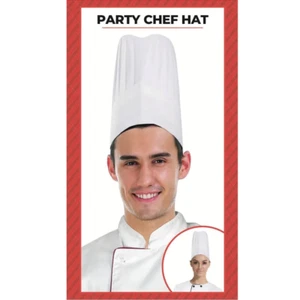 Tall White Chefs Hat Kitchen Themed Costume Party Accessories - Picture 1 of 3