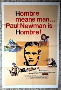 HOMBRE 1969 ORIGINAL RARE 1967 ONE-SHEET MOVIE POSTER PAUL NEWMAN GORGEOUS SHAPE - Bild 1 von 4