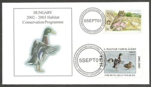 AOP Hungary 2002-2003 Duck stamp £6/1500Ft on FDC  - Picture 1 of 2