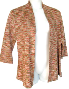 Cárdigan Chico's Travelers 2 L Chevron Zigzag Multicolor Frente Abierto Manga 3/4 - Imagen 1 de 12