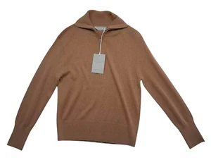 Neu mit Etikett Everlane The Lux Merino Pullover mit halbem Reißverschluss Wolle Yak hellbraun Damen Small - Bild 1 von 9