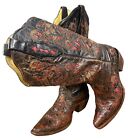 Corral Women's Laser Inlay Red Brown Cowgirl Western Boot Snip Toe 6.5M #1951