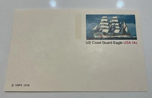 Original U.S. Postal Card 1978 US Coast Guard Eagle 14 cents USPS Sc# UX76 - Picture 1 of 2