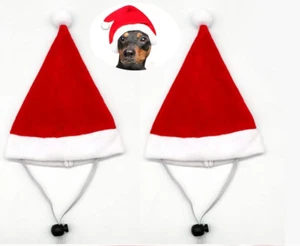 2Pcs Mini Dog Santa Hat for Dog Christmas Hat, Christmas Party Dressup(Red) - Picture 1 of 12