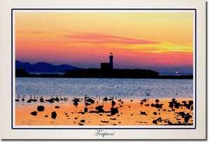 PHOTO CARD SICILIA SEA BEACH LIGHTHOUSE SUNSET DRILLS - Picture 1 of 1