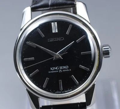 OH serviced Vintage 1964 King Seiko 44-9990 KS Black 25J Hand Winding Mens Watch - Image 1 of 4