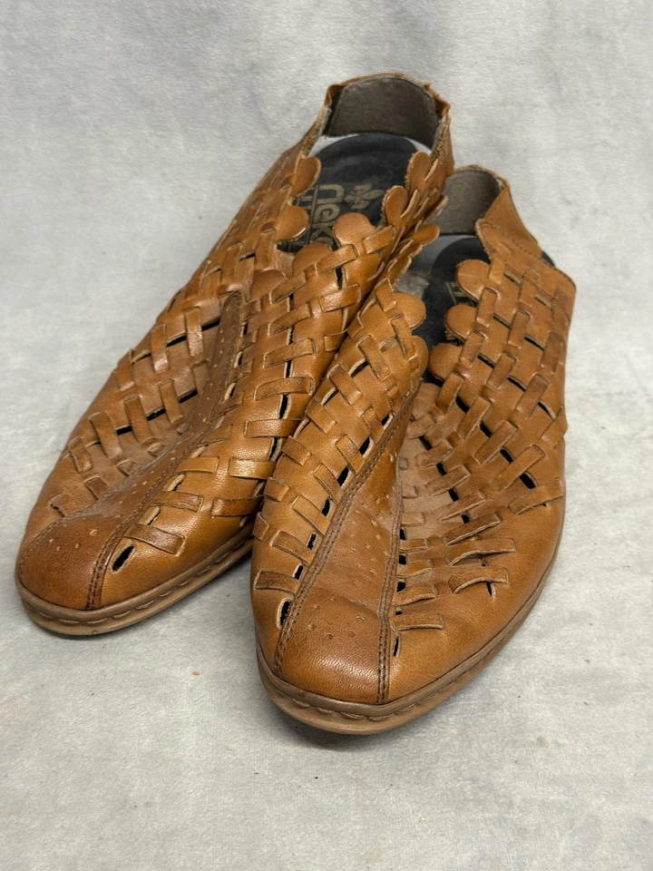 Zapatos Rieker Para Hombre Talla 41 Cuero Sin Cordones Cómodos Tejidos Sandalia Mocasín Informal Foto 1 de 4