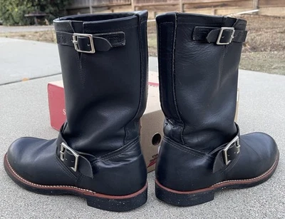 Red Wing 2990 11-inch Engineer Boots Black Leather - Men's US 9 D - Image 1 of 4