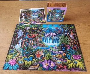 Puzzle DOWDLE "Wilder Dschungel" bunte Tiere 1000 Teile gebraucht vollständig - Bild 1 von 10