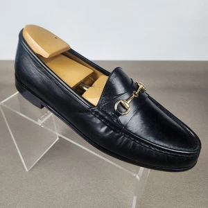 Mocasines Cole Haan Ascot II para hombre talla 12 M cuero negro dorado Horsebit C02498 - Imagen 1 de 10